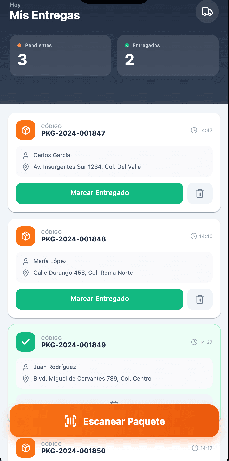 App de Gestión de Paquetes